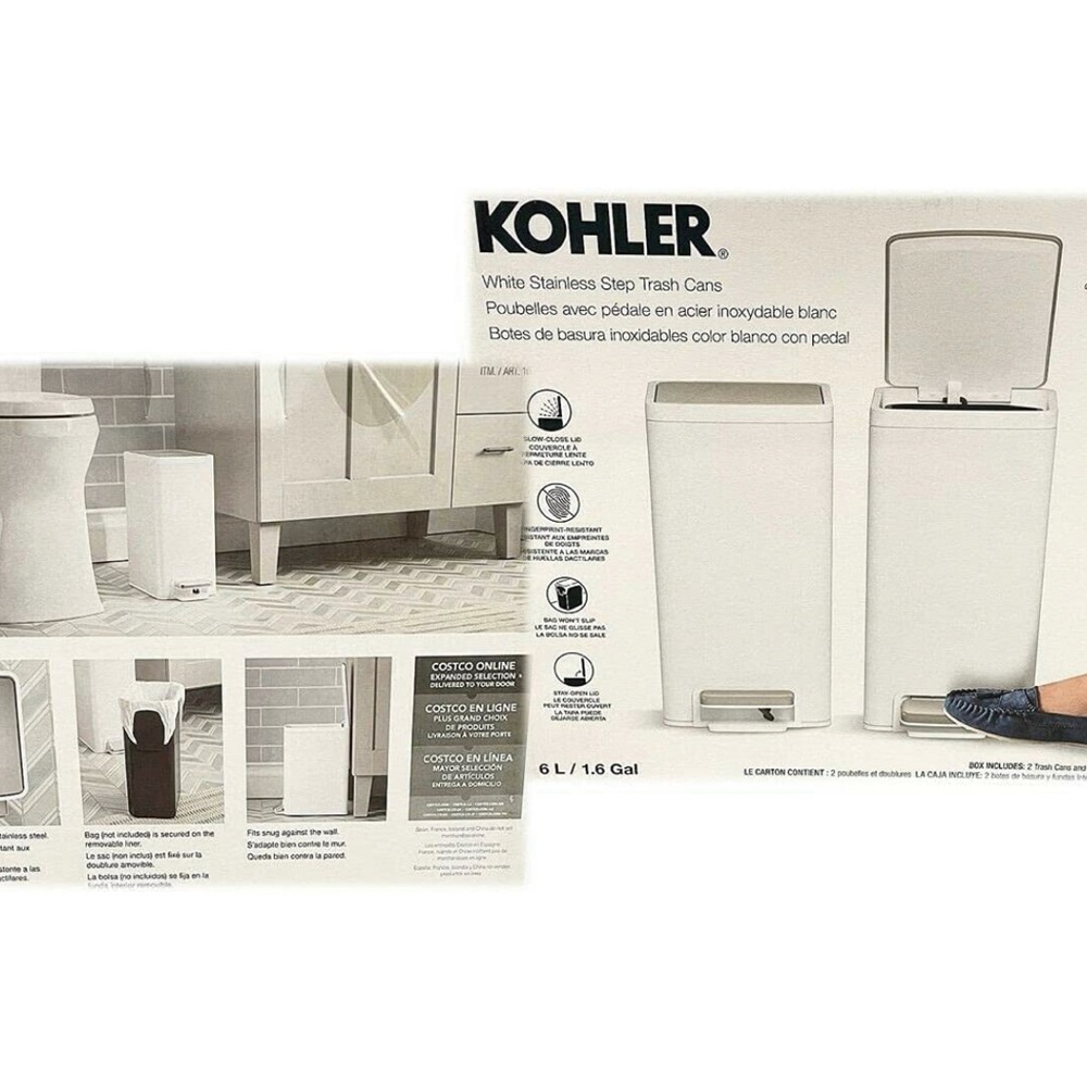 Kohler Trash Cans (6 liter 2-pack)